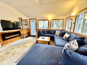 TV, DVD player, ping pong