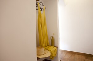 Desk, laptop workspace, blackout drapes, free WiFi