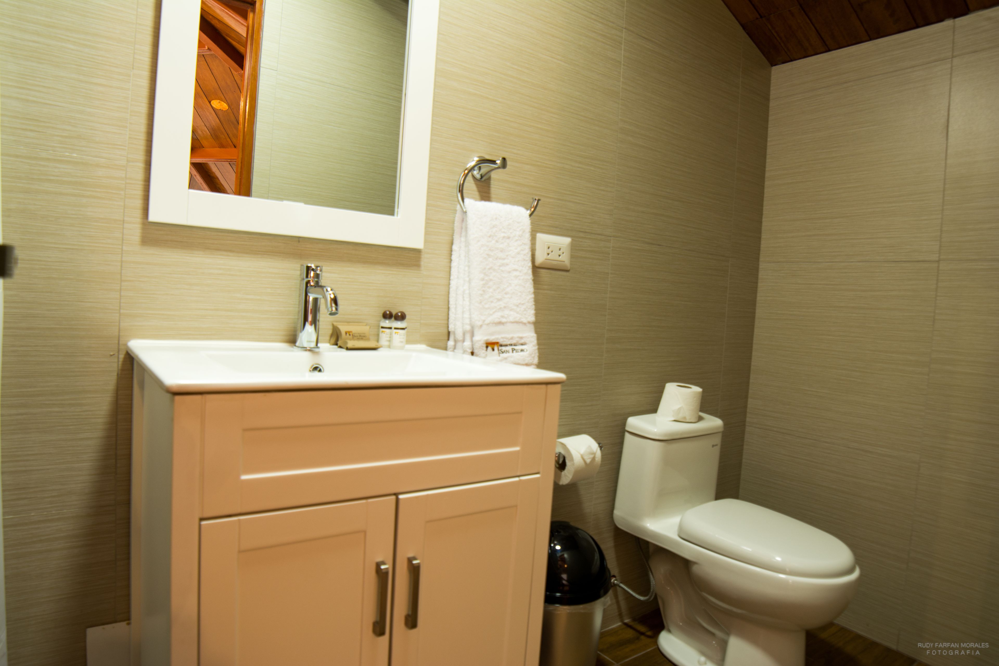 shower, free toiletries, bathrobes, towels