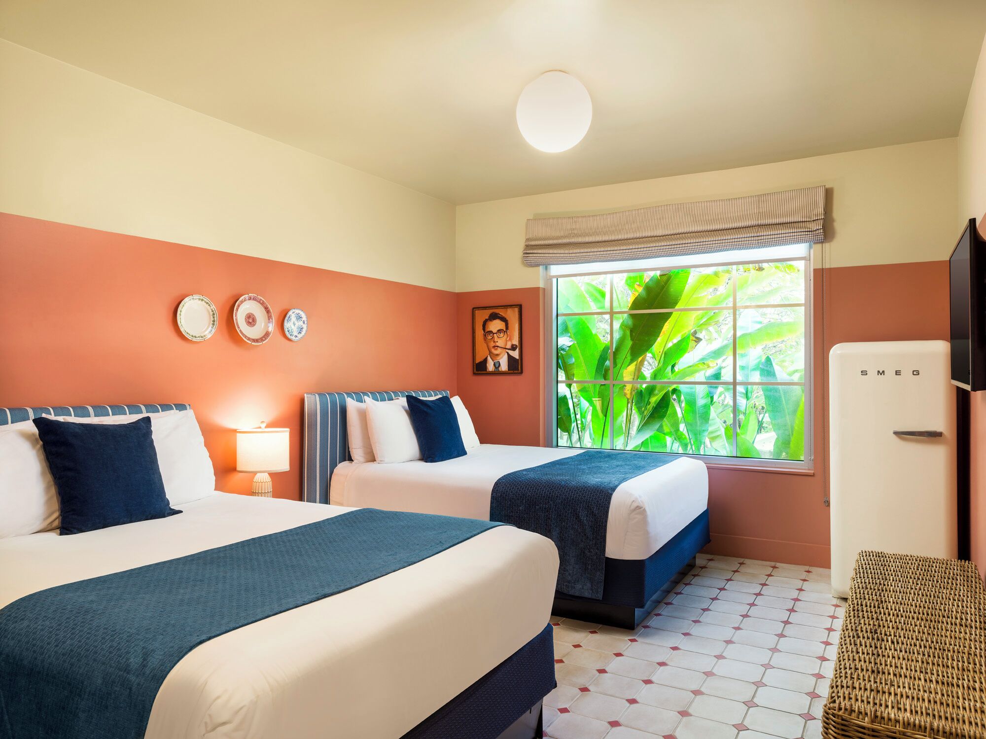 Quarto casal clássico, 2 camas Queen | Roupas de cama de algodão egípcio, roupas de cama premium