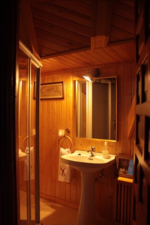 Bathtub, hair dryer, bidet, towels