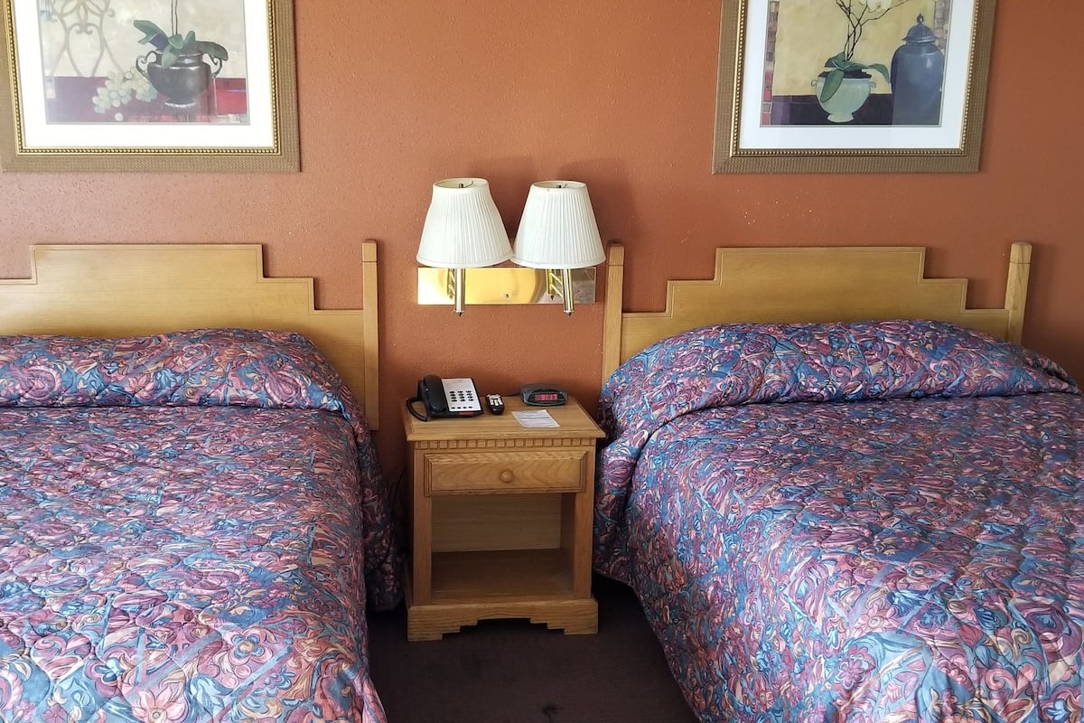 Standard Room, 2 Double Beds, Accessible, Non Smoking | 1 bedroom, desk, blackout drapes, iron/ironing board