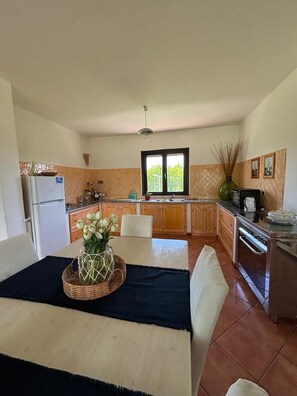 Fridge, oven, stovetop, coffee/tea maker