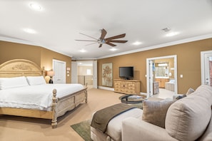 3 bedrooms, memory foam beds, desk, iron/ironing board