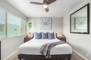 2 bedrooms, iron/ironing board, travel cot, WiFi