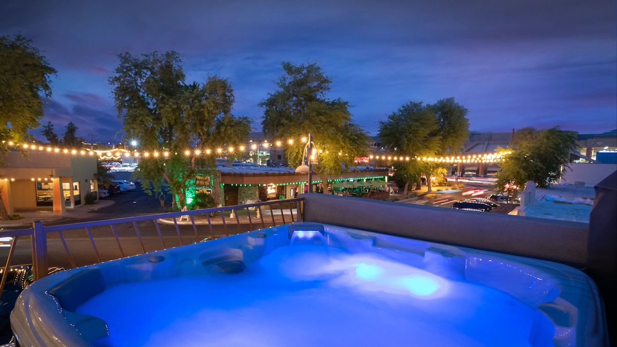 Legendary Scottsdale Old Town Penthouse! 6BR with Hotub, Heart of Nightlife!