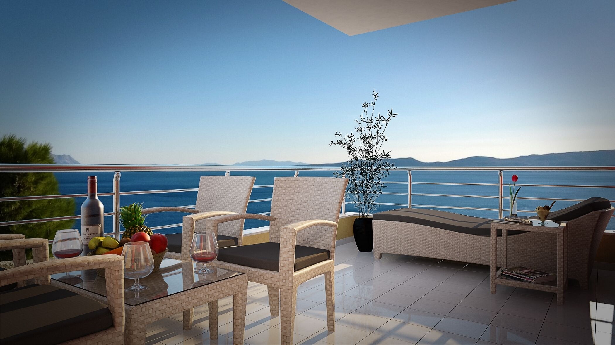 Ap. M terrace overlooking the sea