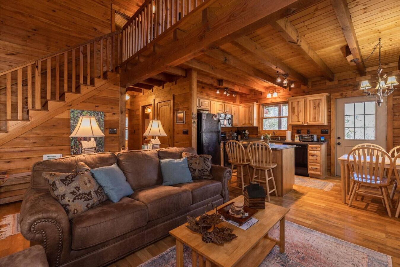 TV, fireplace, DVD player, computer monitors