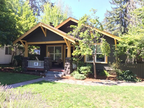 Elderberry- Salt Hot Tub, Wood Fireplace, 100+mbps Wifi, Walkable to Downtown