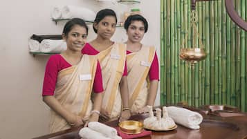 Experience a culturally rich welcome at our reception area, where traditional charm meets warm hospitality.