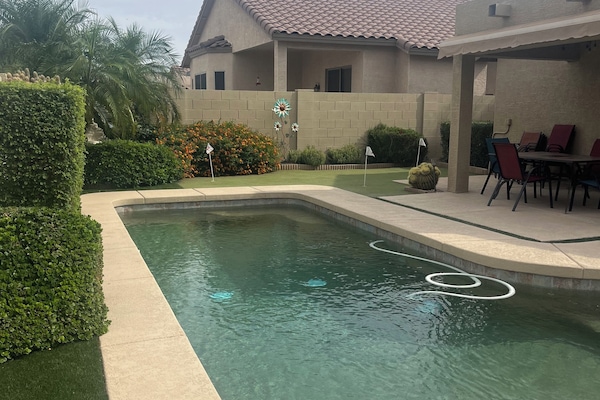 Relaxing back yard with optional pool heat