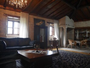 Smart TV, fireplace, ping pong, books