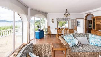 Fernseher, Kamin, DVD-Player, Bücher