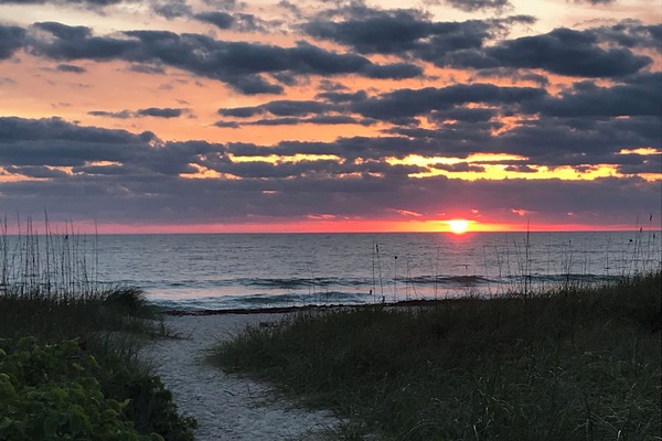 This breathtaking sunrise is just a 3 minute walk from your suite!