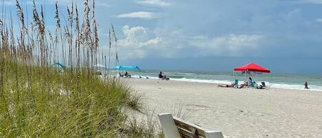 Sun-loungers, beach towels