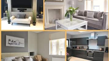 4 bedrooms, desk, iron/ironing board, travel crib