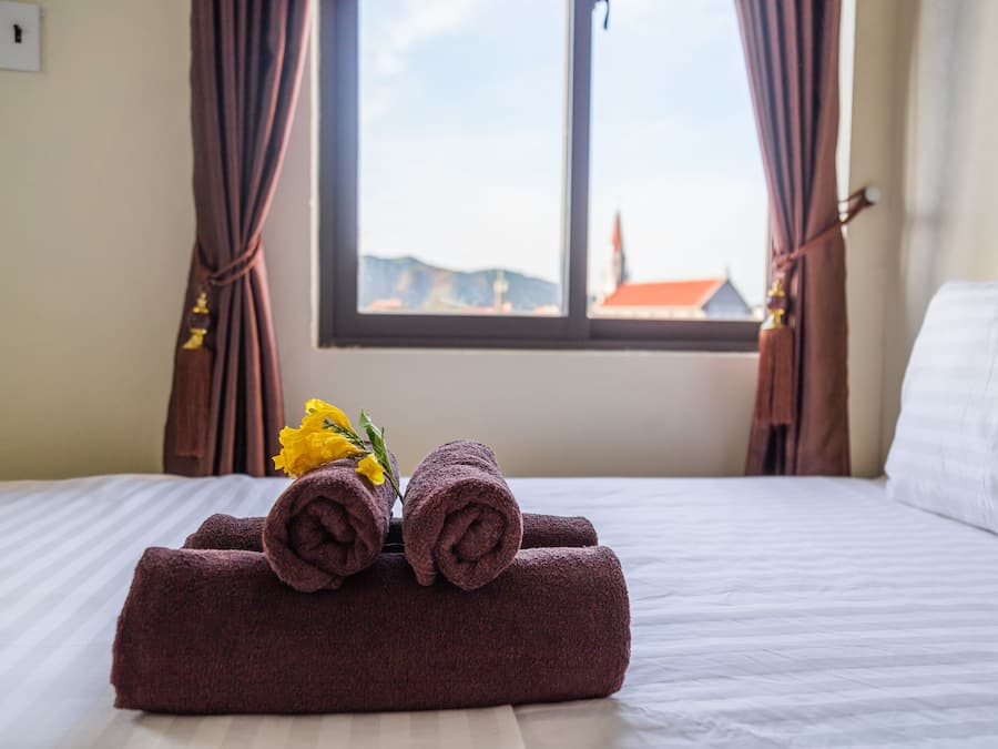 Family Room | Premium bedding, desk, blackout drapes, soundproofing