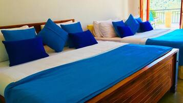 Desk, free WiFi, bed sheets