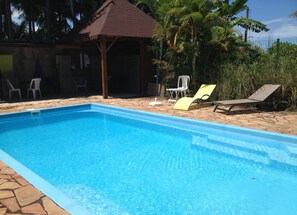 Outdoor pool, sun loungers - Les Vanilliers (Saint-Joseph)