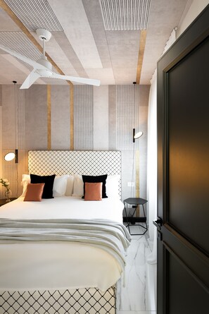 Luxury-Apartment, 1 Schlafzimmer | Schreibtisch, kostenloses WLAN, Bettwäsche