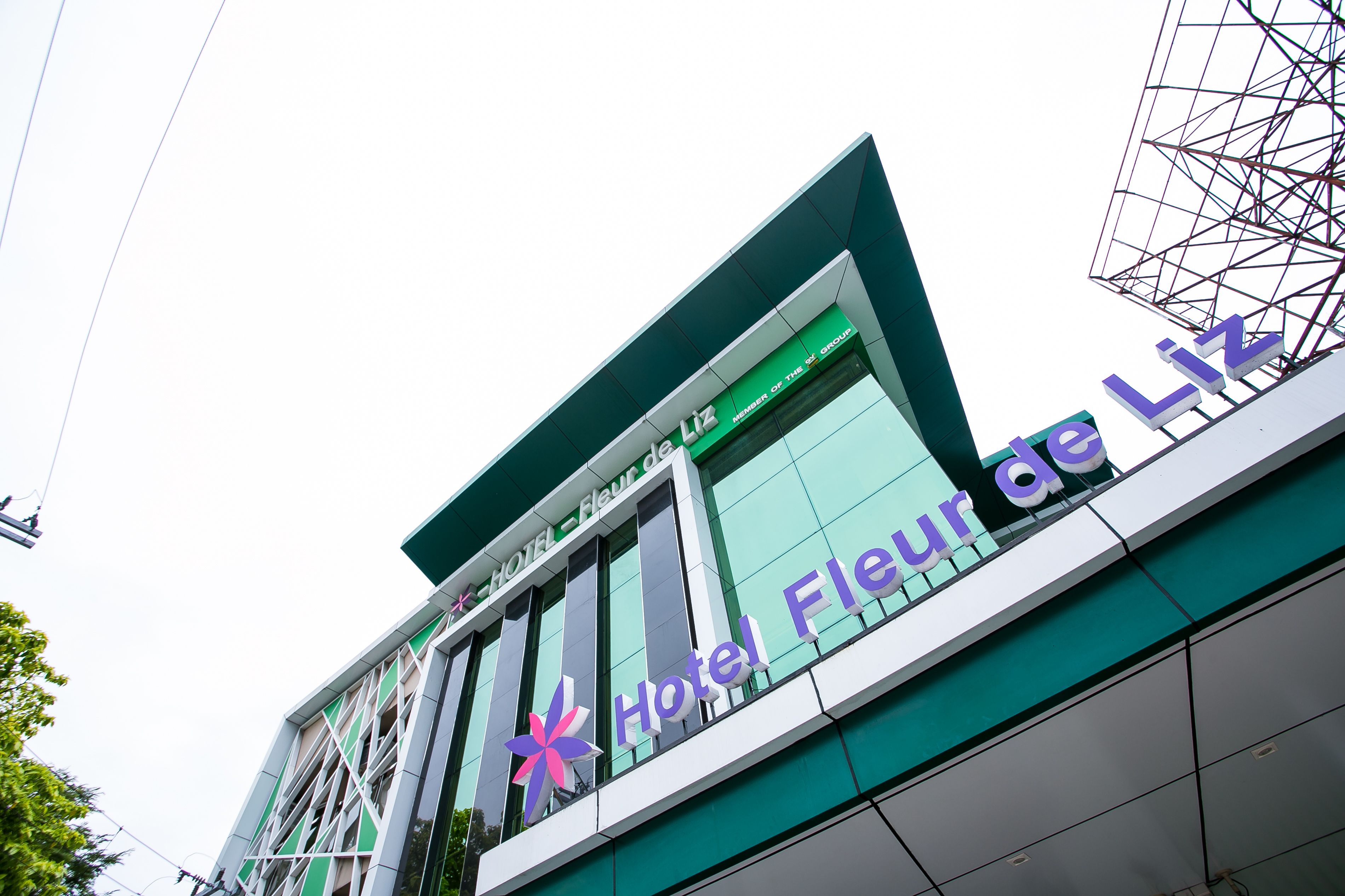 A hotel facade with a prominent sign reading "Hotel Fleur de Liz."