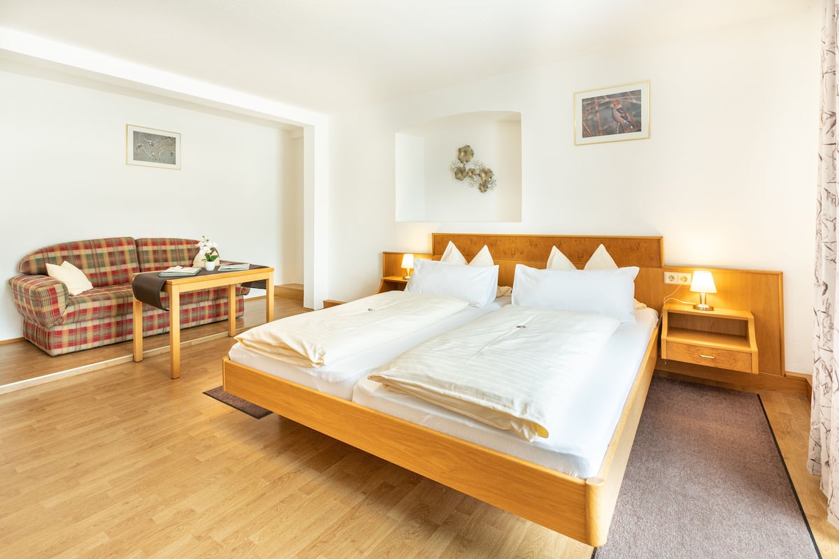 Double Room, 1 Katil Raja (King) dengan Katil Sofa, Balcony | Ruang tamu | TV skrin rata 