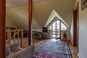 Televisión de 25 pulgadas con canales vía satélite y chimenea