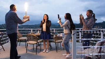 Outdoor banquet area