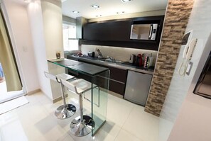 Apartment, 1 Doppelbett, Nichtraucher | Eigene Küche | Kühlschrank, Mikrowelle, Ofen, Herdplatte