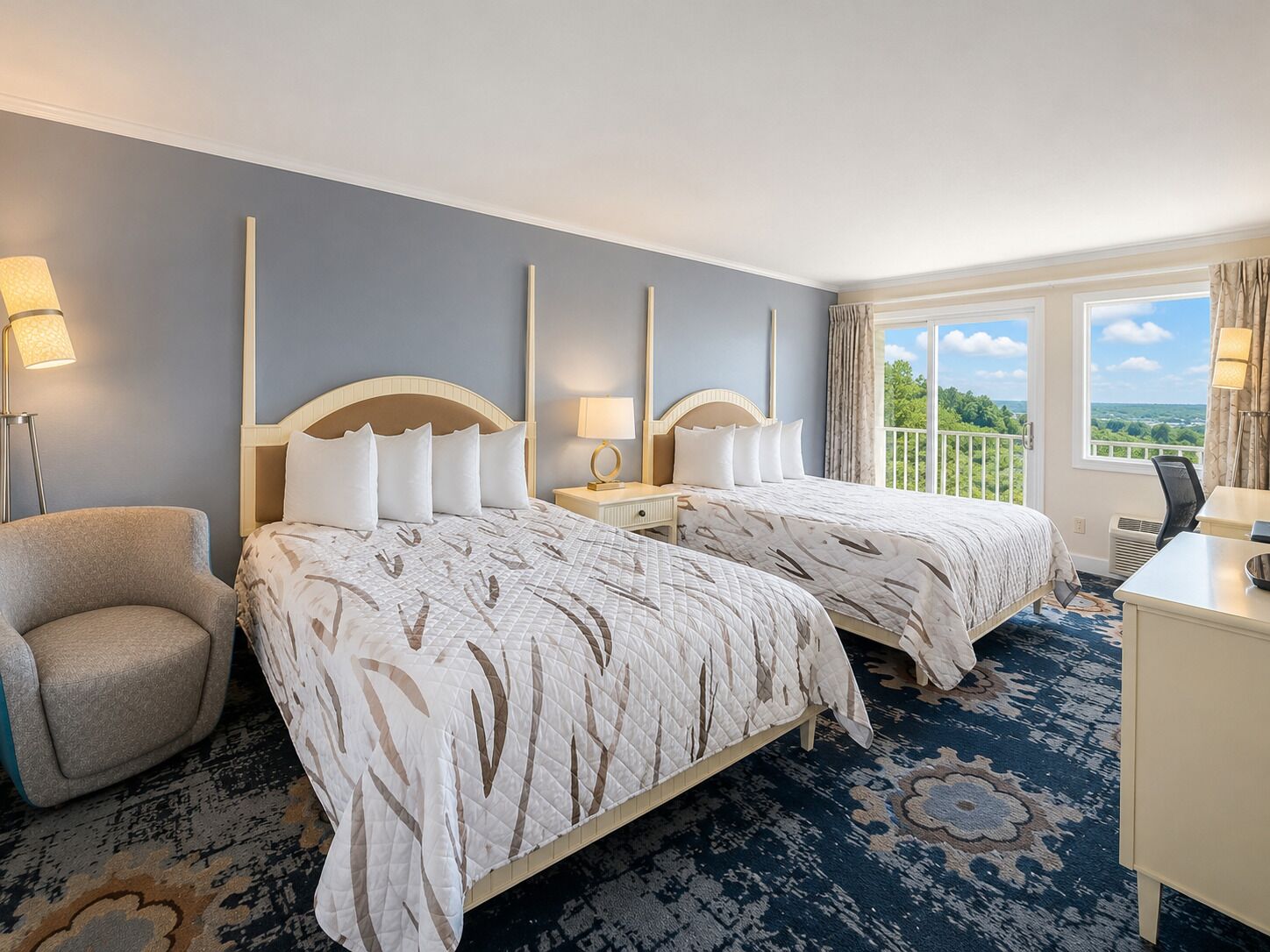 Standard Room, 2 Queen Beds, Non Smoking | Premium bedding, desk, laptop workspace, iron/ironing board