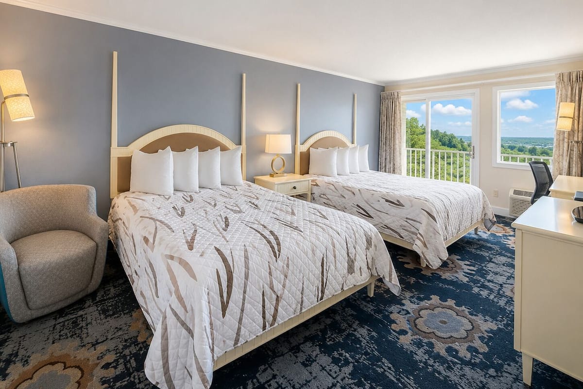 Standard Room, 2 Queen Beds, Non Smoking | Premium bedding, desk, laptop workspace, iron/ironing board