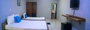 Family Room, 2 Double Beds, Non Smoking, Garden View | In-room safe, soundproofing, cribs/infant beds, rollaway beds