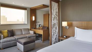 In-room safe, desk, laptop workspace, blackout drapes