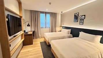 Room, 2 Twin Beds | In-room safe, desk, blackout drapes, iron/ironing board