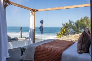 Premium-Zelt, 1 Queen-Bett, Meerblick | Eigener Whirlpool