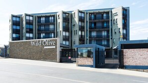 A modern multi-story building with a sign reading "Wild Olive." - Wild Olive 11 (Windhoek)