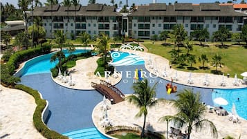 3 outdoor pools, a heated pool