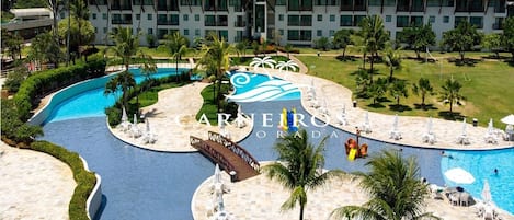 3 outdoor pools, a heated pool