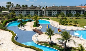3 outdoor pools, a heated pool