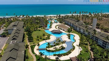 3 outdoor pools, a heated pool