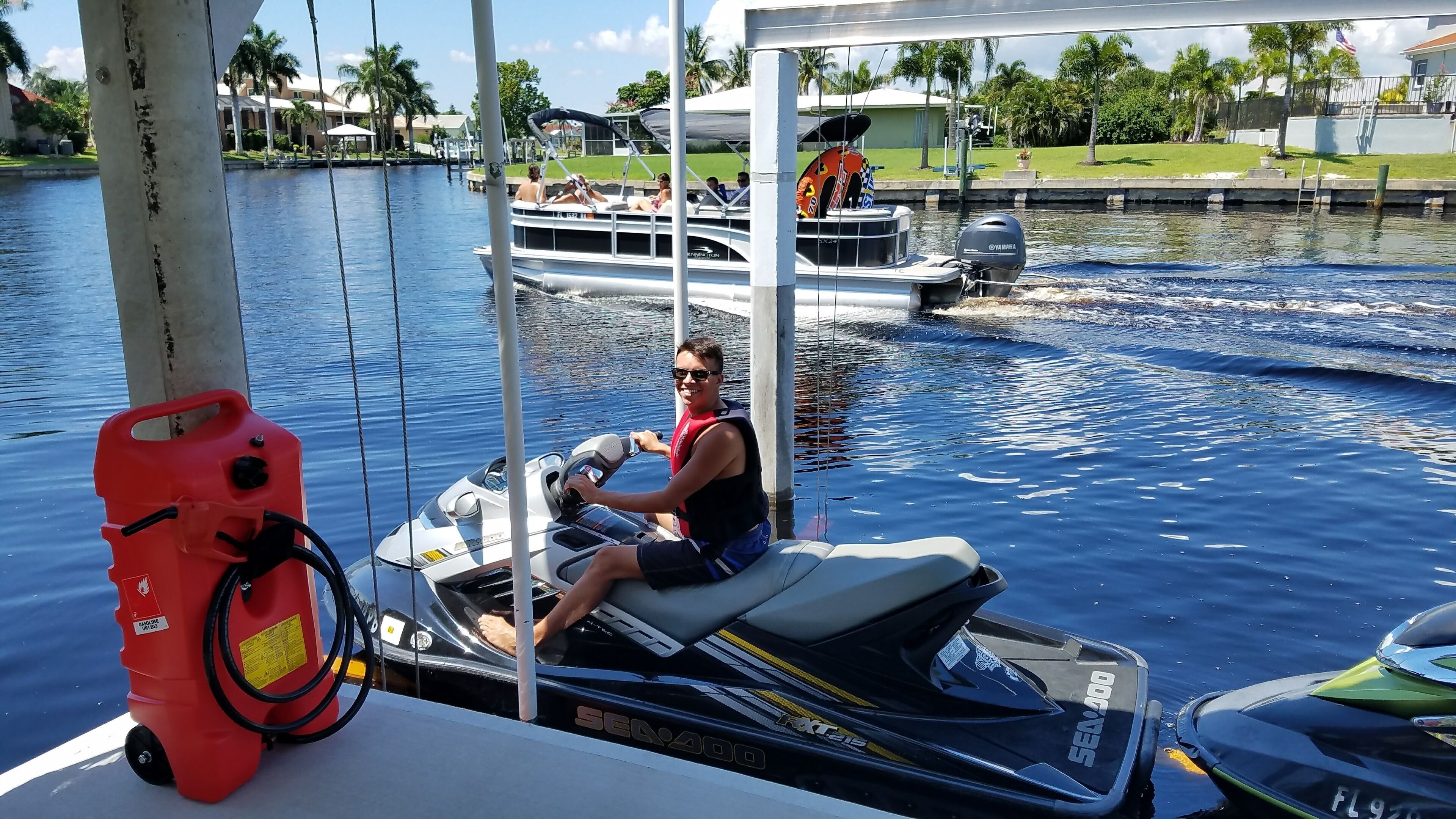 boat lift for 2 jet skis available after owner approval... on best canal in area