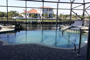 Outdoor pool, a heated pool - Fun House 6 bedroom waterfront home - pool & dock (Port Charlotte)