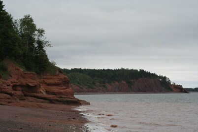 Bay of Fundy ,Cobequid Bay, Steps to the beach in the Cliffs of Fundy Geopark