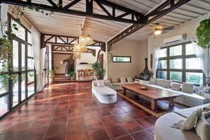 TV, DVD player, books, music library