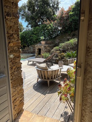 Terrace/patio - Very nice villa with infinity pool, sea view, harbor, Cavalaire (Cavalaire-Sur-Mer)