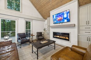 Smart TV, fireplace, video games