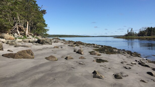 På stranden, solsenger og strandhåndklær