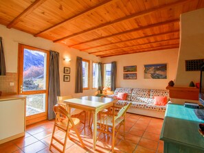 Televisión y chimenea 