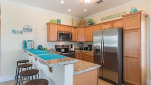 Luxury House, 4 Bedrooms, Private Pool (3 Bathrooms - Beachy Keen) | Private kitchen | Fridge, microwave, stovetop, dishwasher