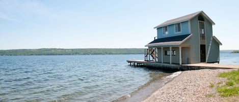 On the beach, sun loungers, beach towels